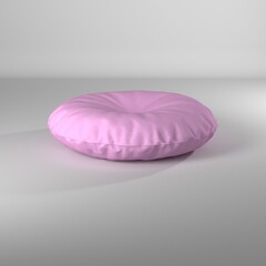 Renderizado de almohadón 3d de color rosado