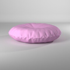 Renderizado de almohadón 3d de color rosado