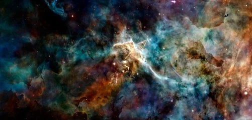 Poster Nasa Sciencefiction behang. Miljarden sterrenstelsels in het heelal. Elementen van deze afbeelding geleverd door NASA