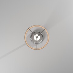 Ilustración 3d de lampara de metal con tela blanca