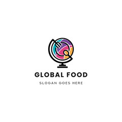 Global Food Colorfull Logo Vector Icon Template