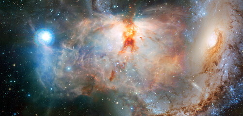 Nebula and stars in deep space. Elements of this image furnished by NASA