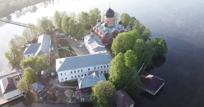 Aerial view of Holy-Vvedensky nunnery at Vladimir region. Russia