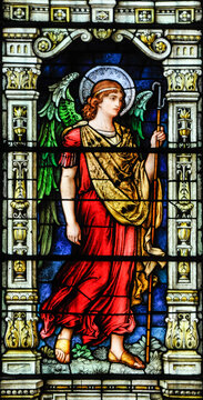 Archangel Raphael, stain glass