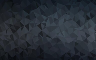 Dark Black vector polygon abstract backdrop.