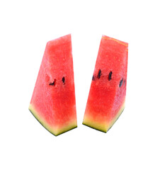 Sliced of watermelon isolated on white background.
