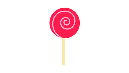 Red and pink spiral candy. Strawberry lollipop