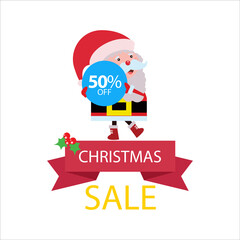 Christmas Sale 50% off Label Tag Vector Template Design Illustration