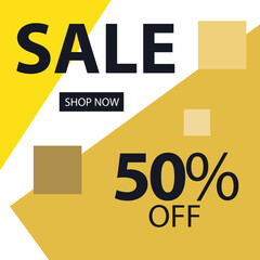 Sale 50% off Shop Now Label Tag Vector Template Design Illustration