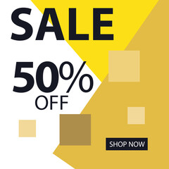 Sale 50% off Shop Now Label Tag Vector Template Design Illustration