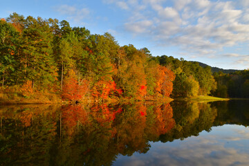 Beautiful fall afternoon in a lake