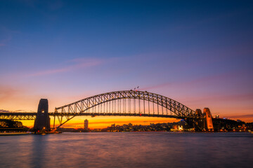 Fototapeta na wymiar Sydney Harbour Bridge at sunset