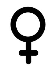 Gender symbol female icon. Woman sign vector illustration isolated on white background.