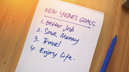 2021 resolutions, goals plans in life, business, man writing and preparing for new year 2021