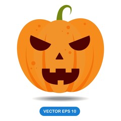 Pumpkin illustration vector on white background. flat style. good for logo, pattern, web, icon, business, card etc.