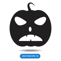 Obraz premium Pumpkin illustration vector on white background. solid style. good for logo, pattern, web, icon, business, card etc.