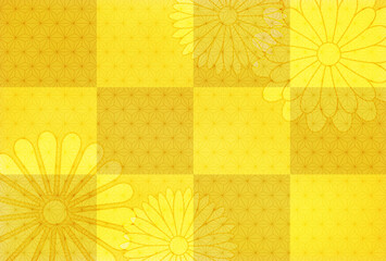 和柄　年賀状　菊　背景