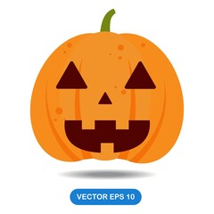 Pumpkin illustration vector on white background. flat style. good for logo, pattern, web, icon, business, card etc.