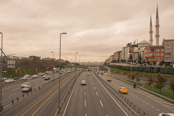 Fototapeta na wymiar Cityscape and street scene from Istanbul, Turkey, 2018