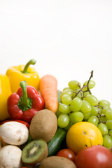 various fresh vegetables and fruits