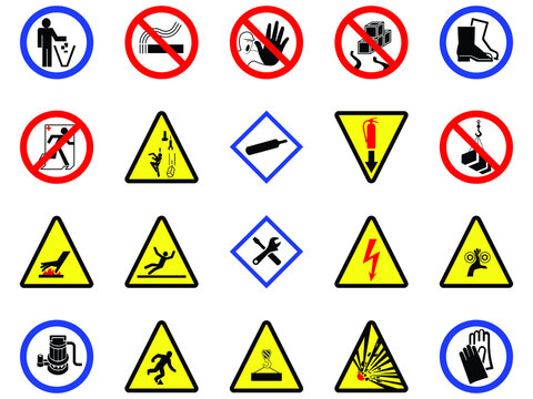 highly detailed and fully editable vector Safety Sign Collection.