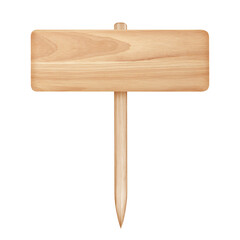 Wooden sign isolated on white with clipping path included.