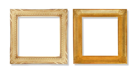 The antique frame isolated on white background with clipping path