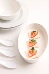 appetizer canape with fresh ingredients