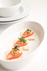 appetizer canape with fresh ingredients