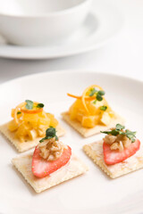 appetizer canape with fresh ingredients