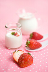 yogurt and strawberry