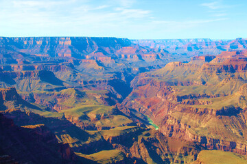 The Grand canyon and the turquoise river down below.