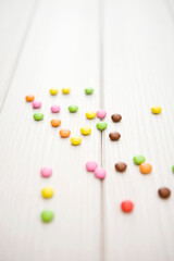 colorful candies on table