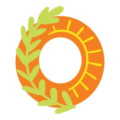Orange vector bright Letter isolated Capital O 
