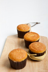 muffins on cutting board
