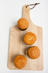 muffins on cutting board