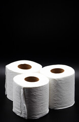 Detail of white toilet paper isolated