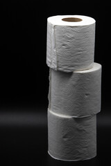 Detail of white toilet paper isolated