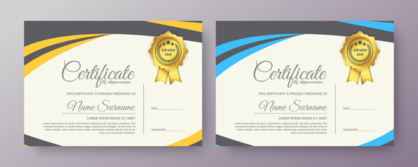 Obraz premium Appreciation certificate best award diploma set 