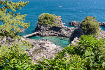 Jeju Island is Korea's leading tourist destination. It is a superb view from the Seogwipo Coastal Road.