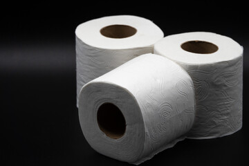 Detail of white toilet paper isolated