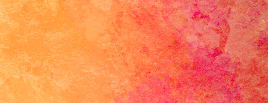 Watercolor background in hot pink red and orange painting with gradient painted texture and grunge in abstract design, abstract autumn backgrounds or paper