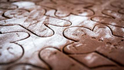 Gingerbread man unbaked - raw