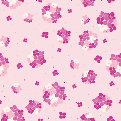 seamless pattern hand drawn round bouquet hydrangea flowers design