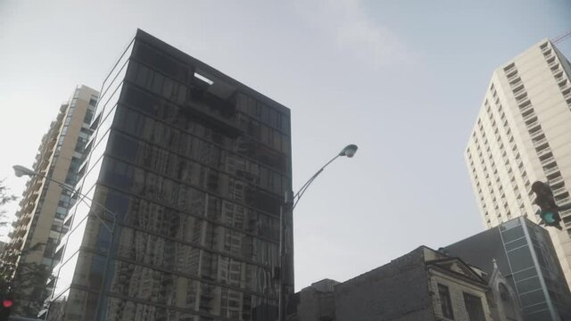 Chicago buildings downtown drive by