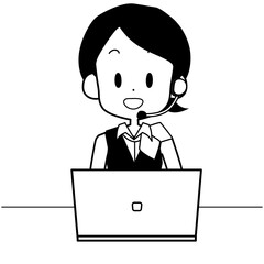 笑顔で電話応対をするオペレーター