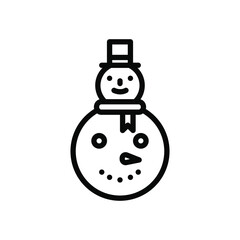 Snow man line icon. Vector illustration. Isolate on white background, eps 10, Editable stroke