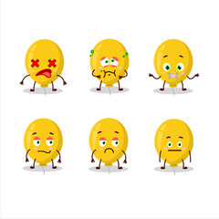 Obraz premium Yellow balloon cartoon character with nope expression