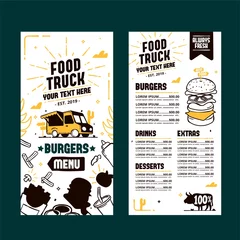 Fotobehang Hand drawn food truck menu template © awepai