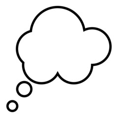 Think speech bubble blank icon vector